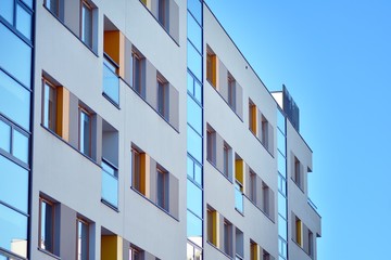 Futuristic architecture of apartment building