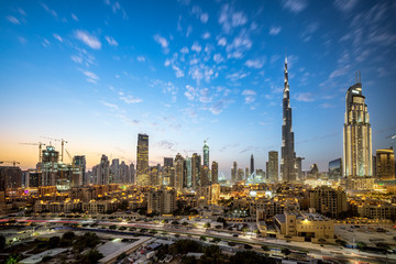 Naklejka na ściany i meble Dubai cityscape at Magic Hour
