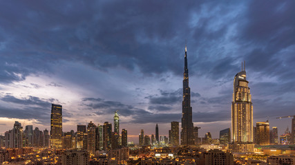 Dubai cityscape at Magic Hour