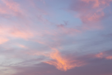 Background of sky with clouds of the golden hour.
