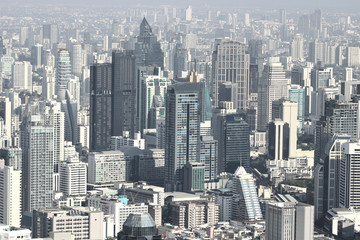 Fototapeta na wymiar Modern skyscrapers buildings in Bangkok cityscape