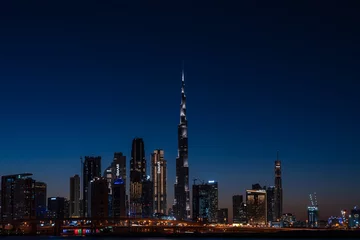 Photo sur Plexiglas Dubai cityscape with Burj Khalifa at night