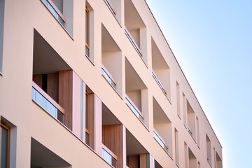 Futuristic architecture of apartment building