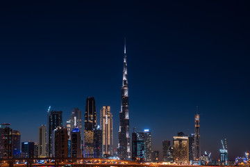 Dubai cityscape at night