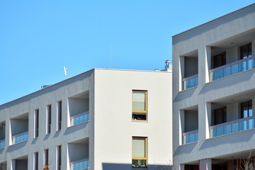 Futuristic architecture of apartment building