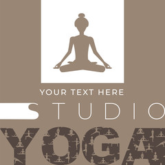 vector invitation, cover for yoga studio. vector illustration