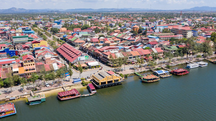 Fototapeta na wymiar Kampot at Cambodia on Feb 20 , 2019 . Kampot city is a sea city at Cambodia . 