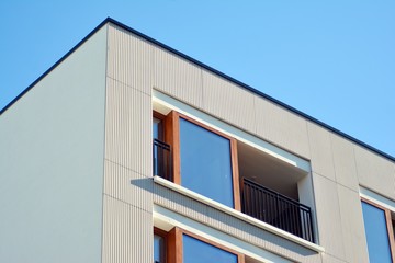 Futuristic architecture of apartment building