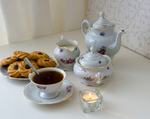 Fototapeta premium cup of tea and teapot