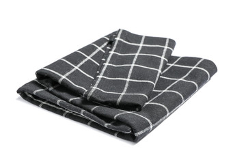 Folded fabric napkin isolated on white background