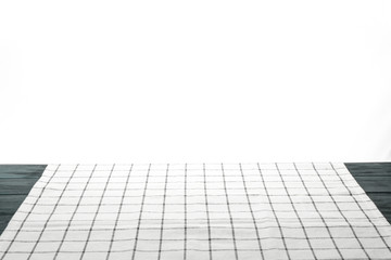 Fototapeta premium Fabric napkin on table against white background, space for text