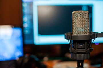 microphone on studio broadcast