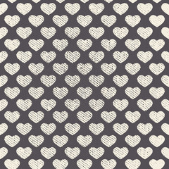 Vector Seamless Grunge Heart Pattern