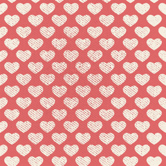 Vector Seamless Grunge Heart Pattern