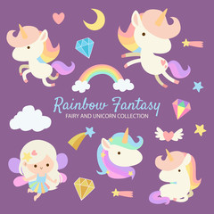 Rainbow Fantasy Fairy Unicorn