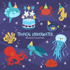 Naklejka na ściany i meble Tropical Underwater Birthday
