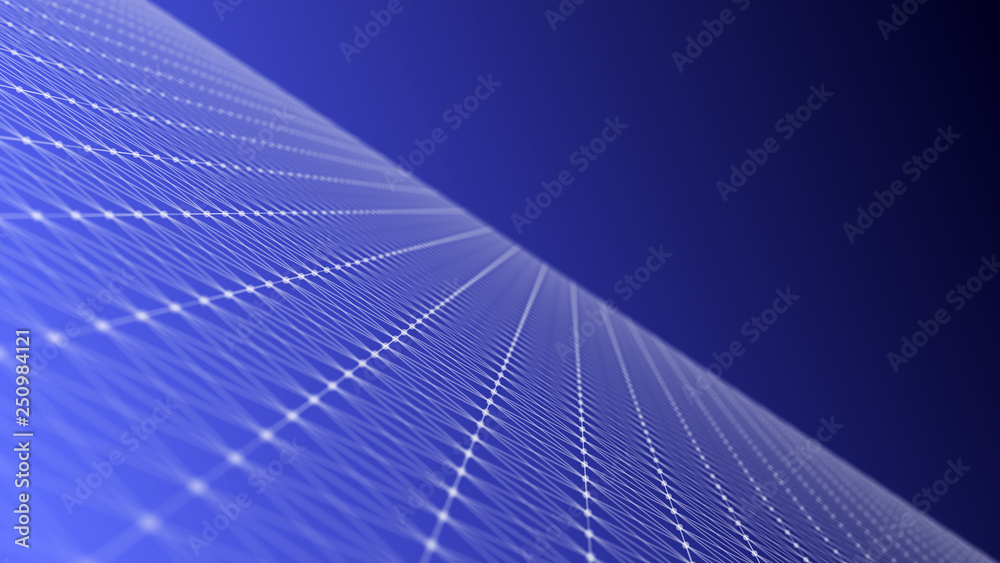 Wall mural minimalistic futuristic landscape big data. hud element. cyber or technology background. 3d renderin