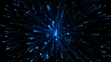 Abstract background of particles. Dust in outer space.Dynamic flow of parts.3D rendering.