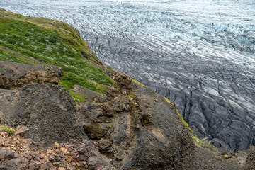  Svinafellsjokull glacier, part of Vatnajokull glacier. Skaftafel National Park on Iceland