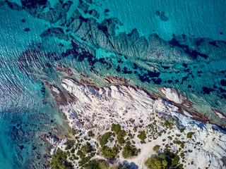 Beautiful rocky coastline aerial view