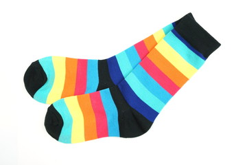 colorful socks isolated on white background