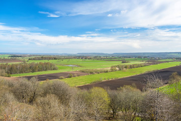 View of a beautiful rural landscape in the spring
