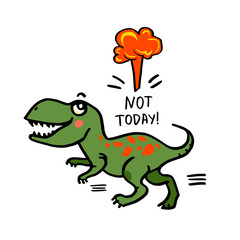 Dinosaur runs away from the explosion and screams today