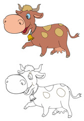 coloring pages for childrens with funny animals,cow