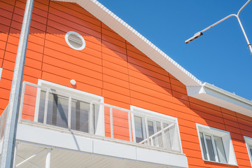 Residential building of modern type. Modern architecture. background