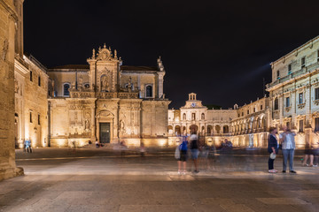 Fototapeta premium Night in Lecce. Magic of the Baroque. Puglia to discover