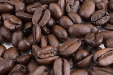 Stack of coffee beans
