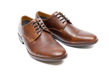 Brown shoes isolated on white background