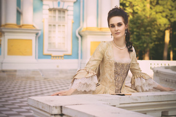 Ladie in XVIII century rococo dress