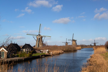 Naklejka premium Windmills of Unesco World Heritage Site Kinderdijk, South Holland, Netherlands