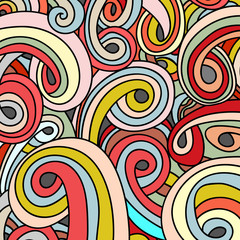 Zentangle sand swirl pattern background. Hand drawn colored picture. Abstract wave multicolor design. Fascinating texture. - Vector graphics.