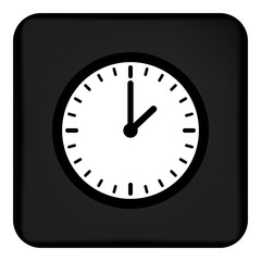 Vector, isolated, button image with clock on white background. Design a flat clock icon