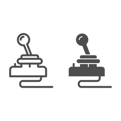 Retro joystick line and glyph icon. Game input pad vector illustration isolated on white. Game console outline style design, designed for web and app. Eps 10. © sabuhinovruzov