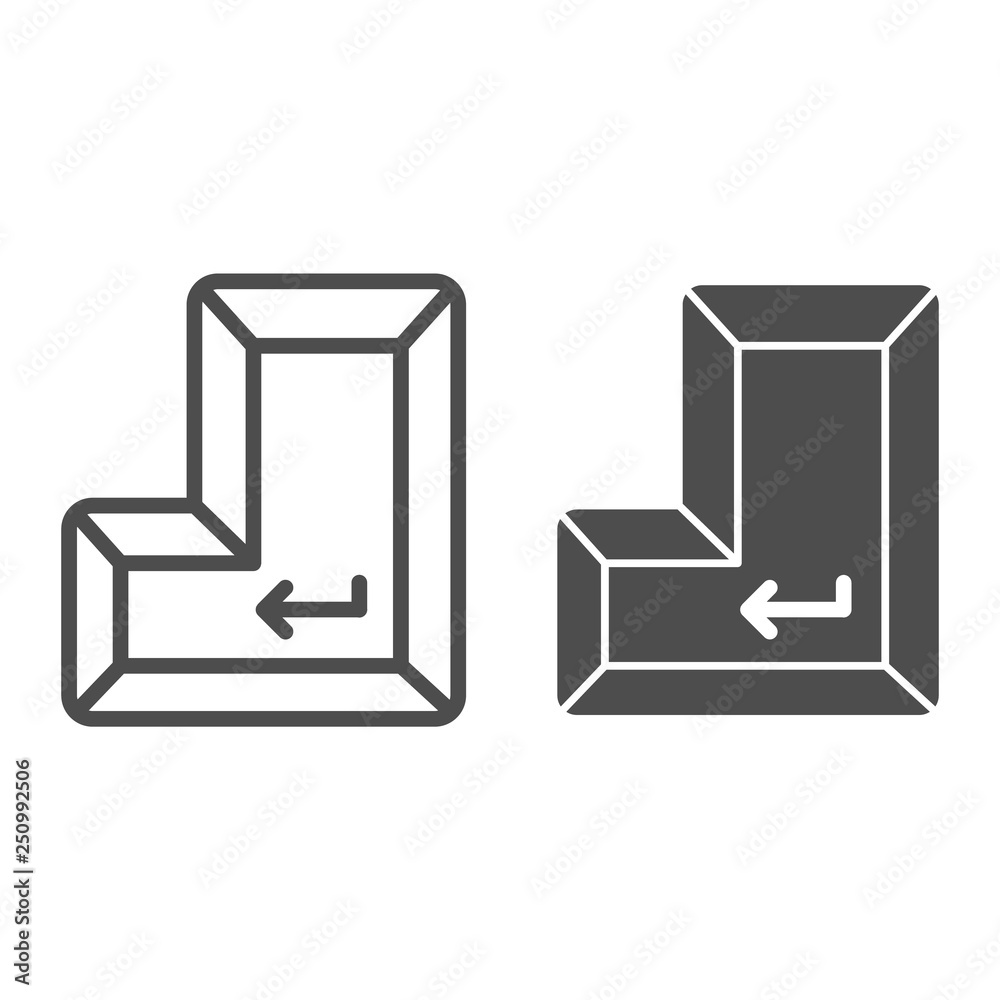 Poster enter key line and glyph icon. enter button vector illustration isolated on white. keyboard outline 