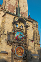 Prague Old Town Square Czech Republic, sunrise city skyline at Astronomical Clock Tower