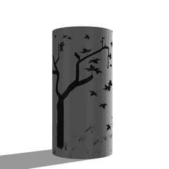 glass of cola with ice isolated on white background