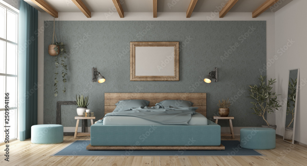 Sticker master bedroom in retro style