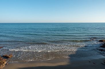 The sea and the waves between Oropesa and Benicasim