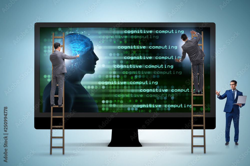 Wall mural cognitive computing and machine learning concept