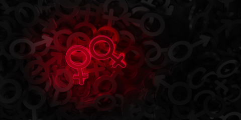 Concept art on the theme of same-sex love 3D illustration