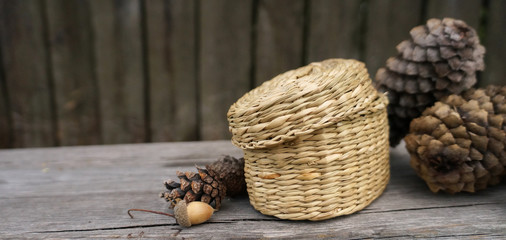 Bouquet of wildflowers on a rural background