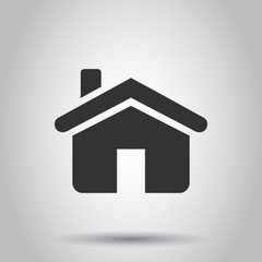 House building icon in flat style. Home apartment vector illustration on white background. House dwelling business concept.