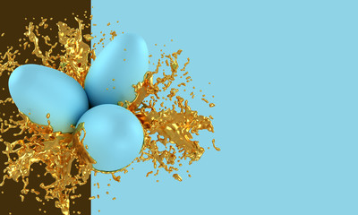 Obraz na płótnie Canvas Easter greeting card template or advertising card 3D illustration