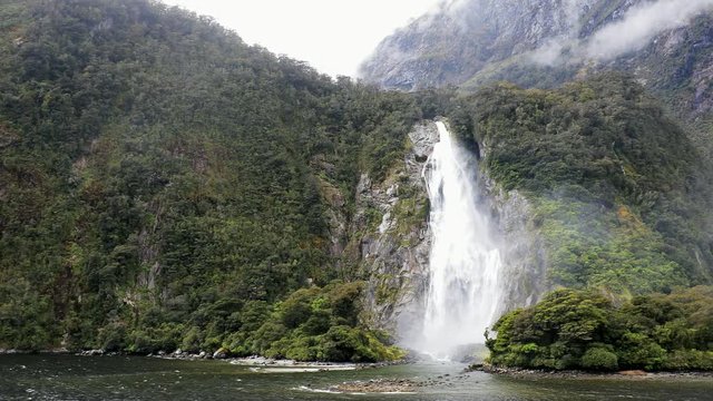Cloudy day at Milford Sound, South Island, New Zealand