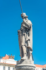 Statue of Knight at Saint Vitus Cathedral in Prague, Czech Republic