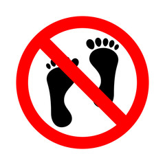 No bare feet flat vector illustration isolated on white background